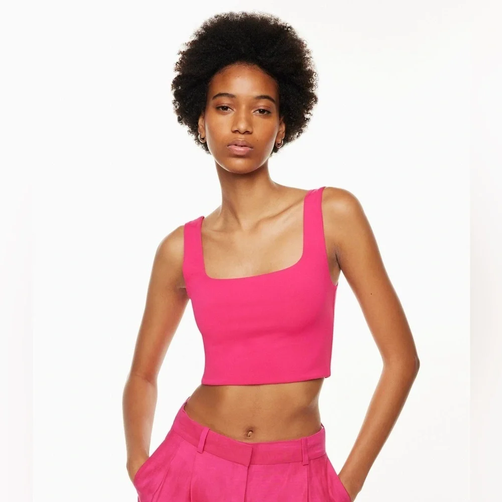 Babaton Contour Squareneck Tank Aeros Pink, XS
